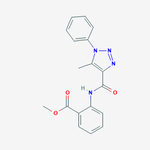 molecular formula C18H16N4O3 B498081 methyl 2-(5-methyl-1-phenyl-1H-1,2,3-triazole-4-carboxamido)benzoate CAS No. 890646-15-8