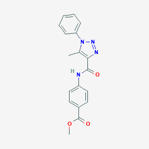 molecular formula C18H16N4O3 B498082 methyl 4-{[(5-methyl-1-phenyl-1H-1,2,3-triazol-4-yl)carbonyl]amino}benzoate CAS No. 924840-92-6