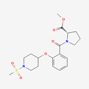 molecular formula C19H26N2O6S B4980836 methyl 1-(2-{[1-(methylsulfonyl)-4-piperidinyl]oxy}benzoyl)-L-prolinate 