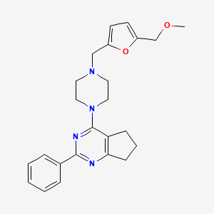 molecular formula C24H28N4O2 B4980841 4-(4-{[5-(methoxymethyl)-2-furyl]methyl}-1-piperazinyl)-2-phenyl-6,7-dihydro-5H-cyclopenta[d]pyrimidine 