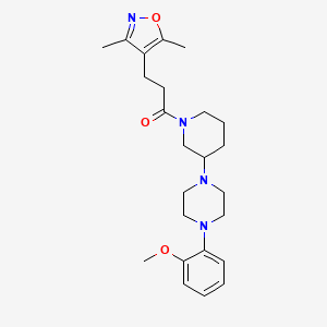 molecular formula C24H34N4O3 B4980848 1-{1-[3-(3,5-dimethyl-4-isoxazolyl)propanoyl]-3-piperidinyl}-4-(2-methoxyphenyl)piperazine 