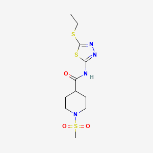 molecular formula C11H18N4O3S3 B4980849 N-[5-(ethylthio)-1,3,4-thiadiazol-2-yl]-1-(methylsulfonyl)-4-piperidinecarboxamide 