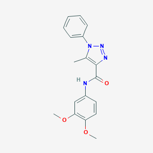 molecular formula C18H18N4O3 B498086 N-(3,4-dimethoxyphenyl)-5-methyl-1-phenyl-1H-1,2,3-triazole-4-carboxamide CAS No. 895643-48-8