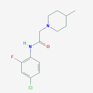 N-(4-chloro-2-fluorophenyl)-2-(4-methyl-1-piperidinyl)acetamide