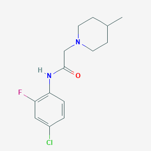 molecular formula C14H18ClFN2O B4980867 N-(4-chloro-2-fluorophenyl)-2-(4-methyl-1-piperidinyl)acetamide 