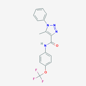 molecular formula C17H13F3N4O2 B498087 5-methyl-1-phenyl-N-[4-(trifluoromethoxy)phenyl]-1H-1,2,3-triazole-4-carboxamide 