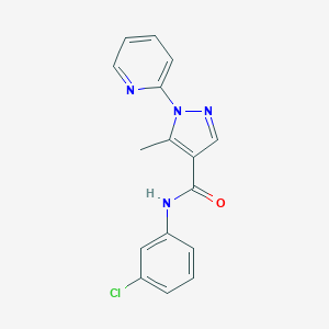molecular formula C16H13ClN4O B498088 N-(3-chlorophenyl)-5-methyl-1-(2-pyridinyl)-1H-pyrazole-4-carboxamide 
