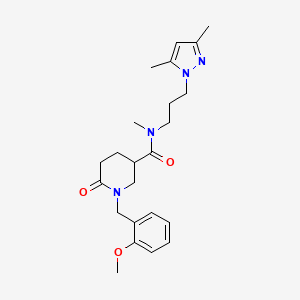 N-[3-(3,5-dimethyl-1H-pyrazol-1-yl)propyl]-1-(2-methoxybenzyl)-N-methyl-6-oxo-3-piperidinecarboxamide