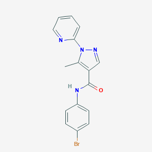 molecular formula C16H13BrN4O B498089 N-(4-bromophenyl)-5-methyl-1-(2-pyridinyl)-1H-pyrazole-4-carboxamide 