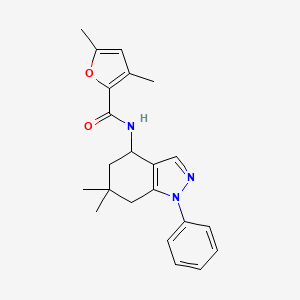 molecular formula C22H25N3O2 B4980905 N-(6,6-dimethyl-1-phenyl-4,5,6,7-tetrahydro-1H-indazol-4-yl)-3,5-dimethyl-2-furamide 