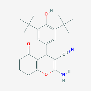 molecular formula C24H30N2O3 B4980909 2-amino-4-(3,5-di-tert-butyl-4-hydroxyphenyl)-5-oxo-5,6,7,8-tetrahydro-4H-chromene-3-carbonitrile 