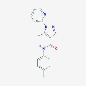 molecular formula C17H16N4O B498093 5-methyl-N-(4-methylphenyl)-1-(2-pyridinyl)-1H-pyrazole-4-carboxamide 