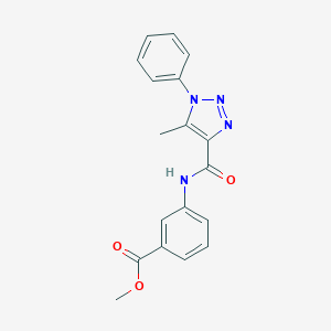 molecular formula C18H16N4O3 B498094 methyl 3-{[(5-methyl-1-phenyl-1H-1,2,3-triazol-4-yl)carbonyl]amino}benzoate CAS No. 924833-78-3
