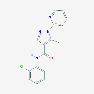 molecular formula C16H13ClN4O B498095 N-(2-chlorophenyl)-5-methyl-1-(2-pyridinyl)-1H-pyrazole-4-carboxamide CAS No. 957492-90-9