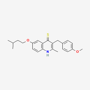 molecular formula C23H27NO2S B4980969 3-(4-methoxybenzyl)-2-methyl-6-(3-methylbutoxy)-4-quinolinethiol 