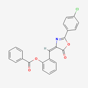 molecular formula C23H14ClNO4 B4980975 2-{[2-(4-chlorophenyl)-5-oxo-1,3-oxazol-4(5H)-ylidene]methyl}phenyl benzoate 