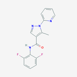 molecular formula C16H12F2N4O B498098 N-(2,6-difluorophenyl)-5-methyl-1-(2-pyridinyl)-1H-pyrazole-4-carboxamide 