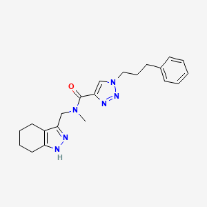 molecular formula C21H26N6O B4980980 N-methyl-1-(3-phenylpropyl)-N-(4,5,6,7-tetrahydro-1H-indazol-3-ylmethyl)-1H-1,2,3-triazole-4-carboxamide 