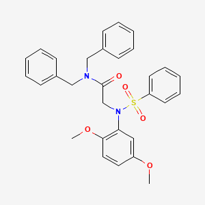 molecular formula C30H30N2O5S B4980984 N~1~,N~1~-dibenzyl-N~2~-(2,5-dimethoxyphenyl)-N~2~-(phenylsulfonyl)glycinamide 