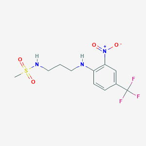 molecular formula C11H14F3N3O4S B4980988 N-(3-{[2-nitro-4-(trifluoromethyl)phenyl]amino}propyl)methanesulfonamide 