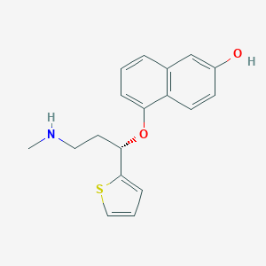 molecular formula C18H19NO2S B049810 5-((S)-3-Methylamino-1-thiophen-2-yl-propoxy)-naphthalen-2-ol CAS No. 741693-76-5