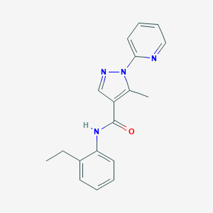 molecular formula C18H18N4O B498100 N-(2-ethylphenyl)-5-methyl-1-(2-pyridinyl)-1H-pyrazole-4-carboxamide 