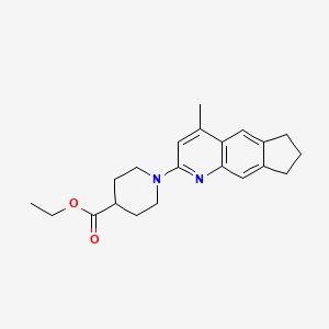 ethyl 1-(4-methyl-7,8-dihydro-6H-cyclopenta[g]quinolin-2-yl)-4-piperidinecarboxylate