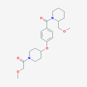 molecular formula C22H32N2O5 B4981017 1-(4-{[1-(methoxyacetyl)-4-piperidinyl]oxy}benzoyl)-2-(methoxymethyl)piperidine 