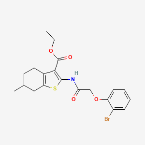 molecular formula C20H22BrNO4S B4981021 ethyl 2-{[(2-bromophenoxy)acetyl]amino}-6-methyl-4,5,6,7-tetrahydro-1-benzothiophene-3-carboxylate 
