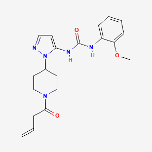 molecular formula C20H25N5O3 B4981022 N-{1-[1-(3-butenoyl)-4-piperidinyl]-1H-pyrazol-5-yl}-N'-(2-methoxyphenyl)urea 