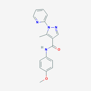 molecular formula C17H16N4O2 B498103 N-(4-methoxyphenyl)-5-methyl-1-(2-pyridinyl)-1H-pyrazole-4-carboxamide 