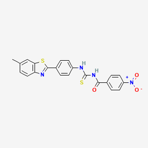 molecular formula C22H16N4O3S2 B4981049 N-({[4-(6-methyl-1,3-benzothiazol-2-yl)phenyl]amino}carbonothioyl)-4-nitrobenzamide 