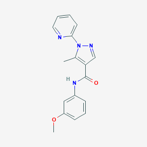 molecular formula C17H16N4O2 B498105 N-(3-methoxyphenyl)-5-methyl-1-(2-pyridinyl)-1H-pyrazole-4-carboxamide 
