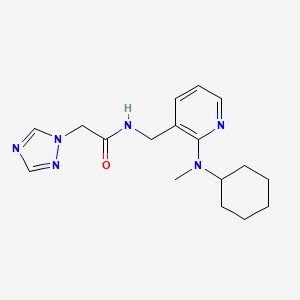 molecular formula C17H24N6O B4981065 N-({2-[cyclohexyl(methyl)amino]-3-pyridinyl}methyl)-2-(1H-1,2,4-triazol-1-yl)acetamide 