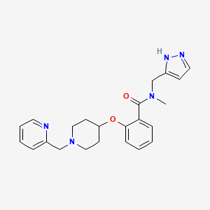 N-methyl-N-(1H-pyrazol-5-ylmethyl)-2-{[1-(2-pyridinylmethyl)-4-piperidinyl]oxy}benzamide
