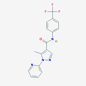 molecular formula C17H13F3N4O B498108 5-methyl-1-(2-pyridinyl)-N-[4-(trifluoromethyl)phenyl]-1H-pyrazole-4-carboxamide 