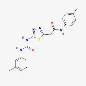 molecular formula C20H21N5O2S B4981109 2-[5-({[(3,4-dimethylphenyl)amino]carbonyl}amino)-1,3,4-thiadiazol-2-yl]-N-(4-methylphenyl)acetamide 