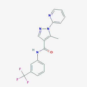 molecular formula C17H13F3N4O B498111 5-methyl-1-(2-pyridinyl)-N-[3-(trifluoromethyl)phenyl]-1H-pyrazole-4-carboxamide 