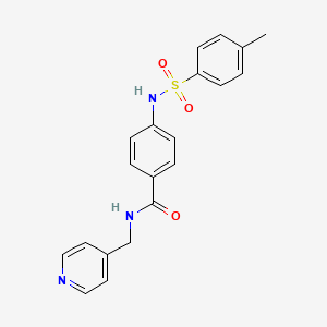 molecular formula C20H19N3O3S B4981114 4-{[(4-methylphenyl)sulfonyl]amino}-N-(4-pyridinylmethyl)benzamide 