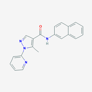 molecular formula C20H16N4O B498112 5-methyl-N-(2-naphthyl)-1-(2-pyridinyl)-1H-pyrazole-4-carboxamide 