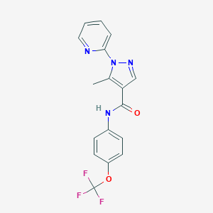 molecular formula C17H13F3N4O2 B498113 5-methyl-1-(2-pyridinyl)-N-[4-(trifluoromethoxy)phenyl]-1H-pyrazole-4-carboxamide 