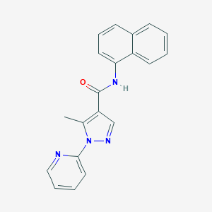 molecular formula C20H16N4O B498114 5-methyl-N-(1-naphthyl)-1-(2-pyridinyl)-1H-pyrazole-4-carboxamide 