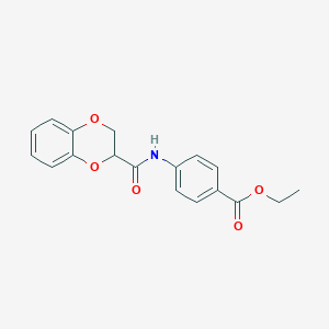 molecular formula C18H17NO5 B4981148 ethyl 4-[(2,3-dihydro-1,4-benzodioxin-2-ylcarbonyl)amino]benzoate 