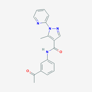 molecular formula C18H16N4O2 B498116 N-(3-acetylphenyl)-5-methyl-1-(2-pyridinyl)-1H-pyrazole-4-carboxamide 