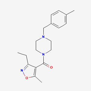 molecular formula C19H25N3O2 B4981162 1-[(3-ethyl-5-methyl-4-isoxazolyl)carbonyl]-4-(4-methylbenzyl)piperazine 