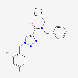 molecular formula C22H22ClFN4O B4981176 N-benzyl-1-(2-chloro-4-fluorobenzyl)-N-(cyclobutylmethyl)-1H-1,2,3-triazole-4-carboxamide 