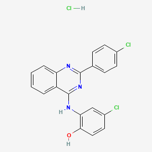 molecular formula C20H14Cl3N3O B4981182 4-chloro-2-{[2-(4-chlorophenyl)-4-quinazolinyl]amino}phenol hydrochloride 