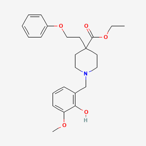 molecular formula C24H31NO5 B4981190 ethyl 1-(2-hydroxy-3-methoxybenzyl)-4-(2-phenoxyethyl)-4-piperidinecarboxylate 