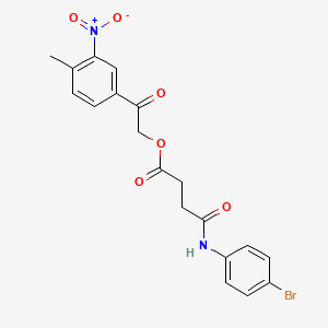 molecular formula C19H17BrN2O6 B4981195 2-(4-methyl-3-nitrophenyl)-2-oxoethyl 4-[(4-bromophenyl)amino]-4-oxobutanoate 
