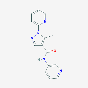 molecular formula C15H13N5O B498120 5-methyl-1-(2-pyridinyl)-N-(3-pyridinyl)-1H-pyrazole-4-carboxamide 